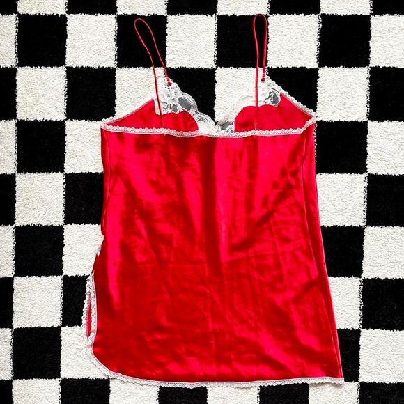 Vintage Red Satin Slip XL - Picture 3 of 4